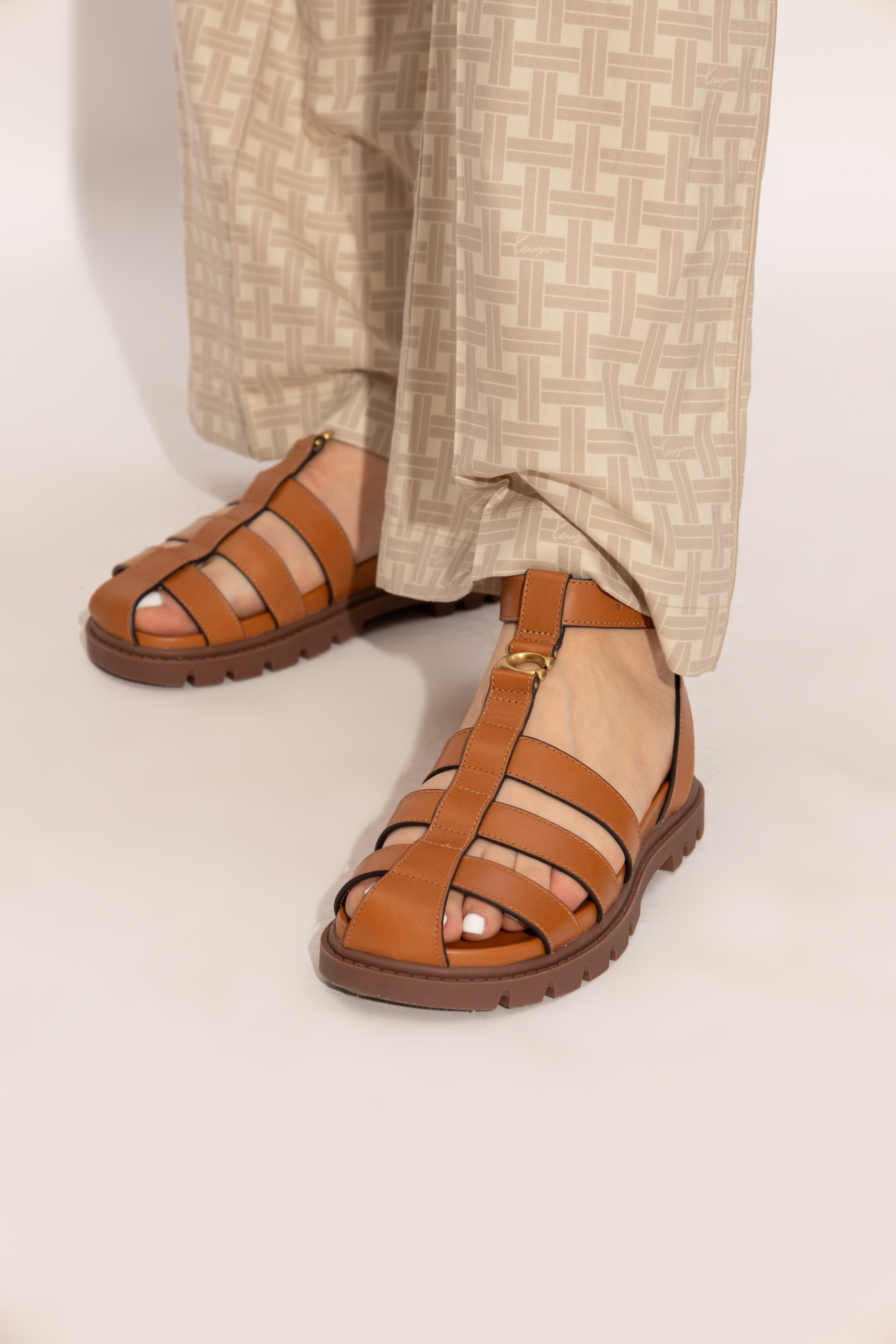 靴 Coach sandals Buy COACH Kellie Leather Court Heel Sandals from Next Denmark